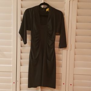 Catherine Malandrino gray ruched wool dress